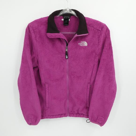 North‎ Face Jacket Womens Large Purple Fleece Full Zip Outdoor Fuzzy Winter Warm - Picture 1 of 16